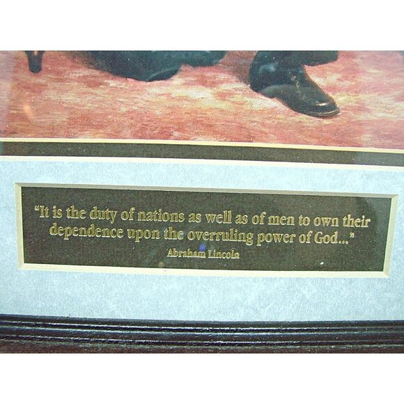 Abraham Lincoln Framed "In God We Trust" Print By Artist Hong Min Zou 12x15" - Picture 5 of 12